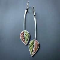 Image 1 of Falling Leaves Micro Mosaic Earrings