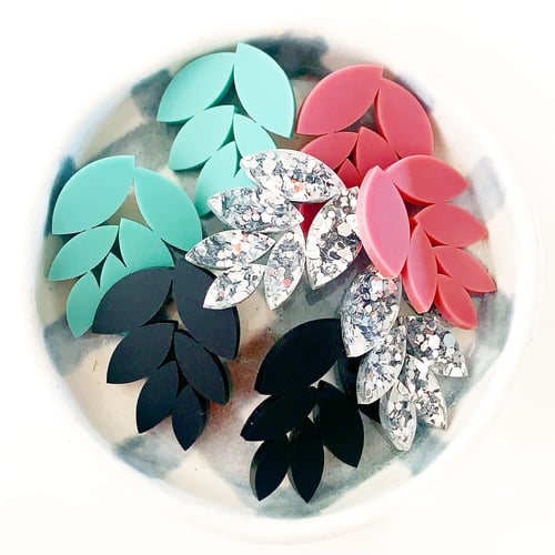 Image of Colour Block Leaf Studs