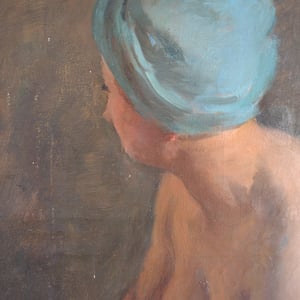 Image of 1954, Oil Painting, 'La Baigneuse.'