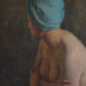 Image of 1954, Oil Painting, 'La Baigneuse.'