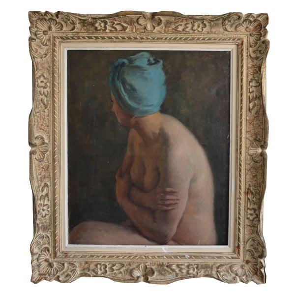 Image of 1954, Oil Painting, 'La Baigneuse.'