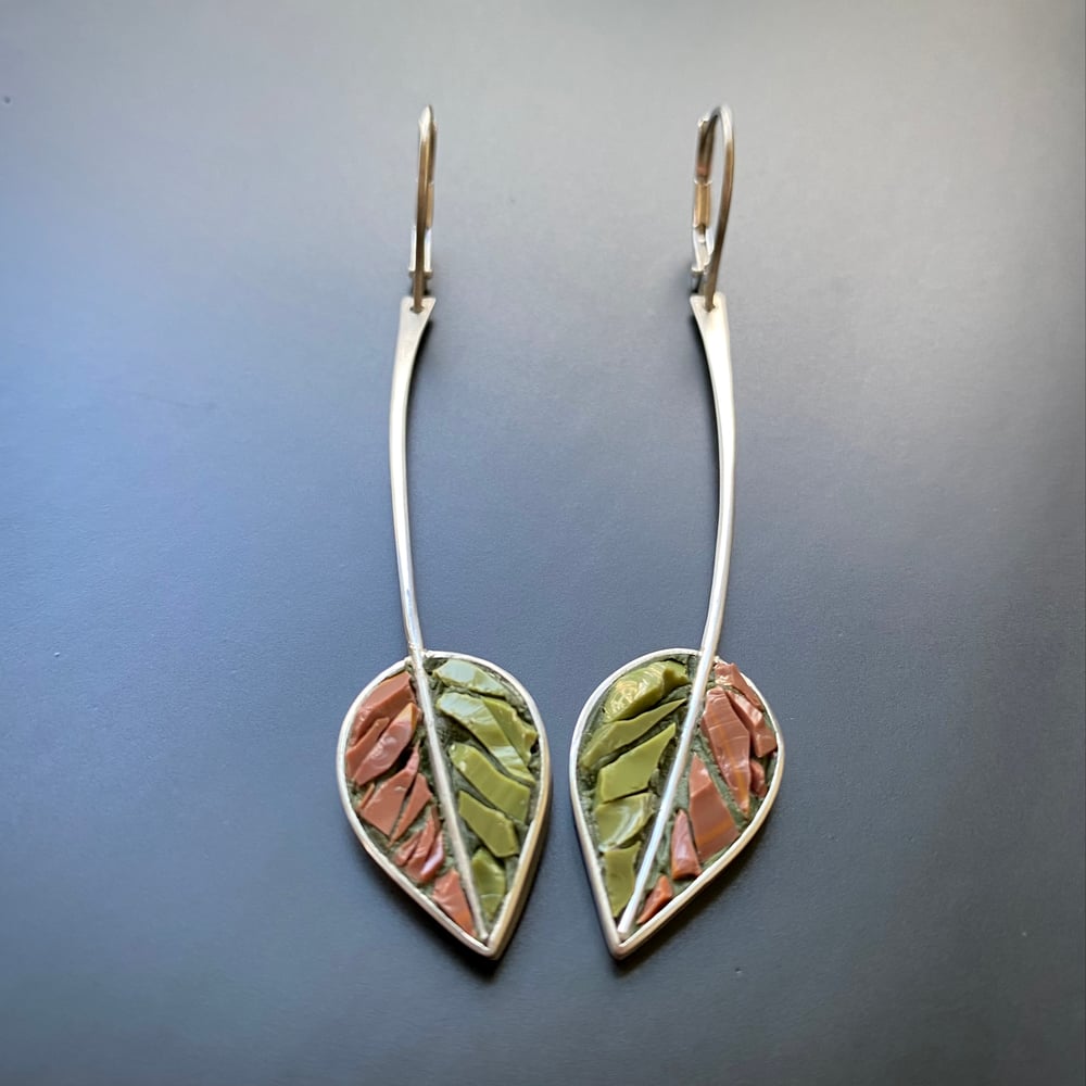 Image of Falling Leaves Micro Mosaic Earrings