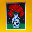 Vase and Skull and Flowers