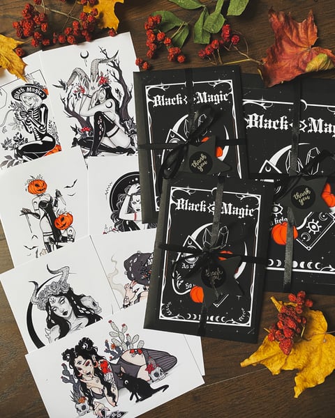 Image of Black magic mini print and postcard packs