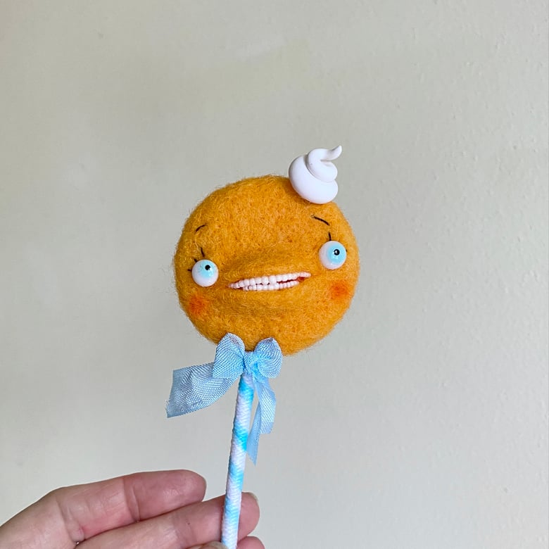 Image of Lollipop Surrealist Sucker in Orange
