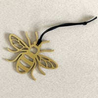 Image 1 of MANCHESTER BEE CHRISTMAS DECORATION - GOLD 