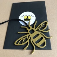 Image 2 of MANCHESTER BEE CHRISTMAS DECORATION - GOLD 