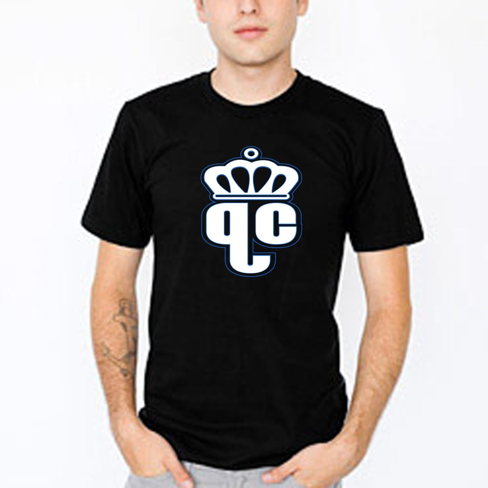 Image of QueenCity Logo Tee (Black/ Cyan Blue)