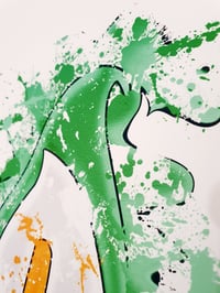 Image 4 of Easter Lily Splatter Effect A3 Print (Unframed).