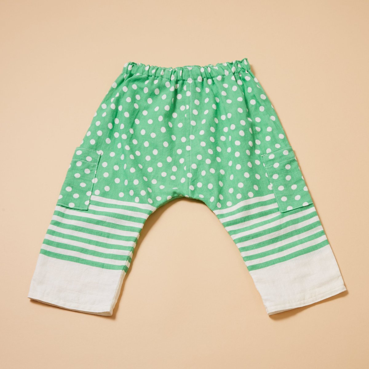 Image of Polka Dot Border Stripe Pant