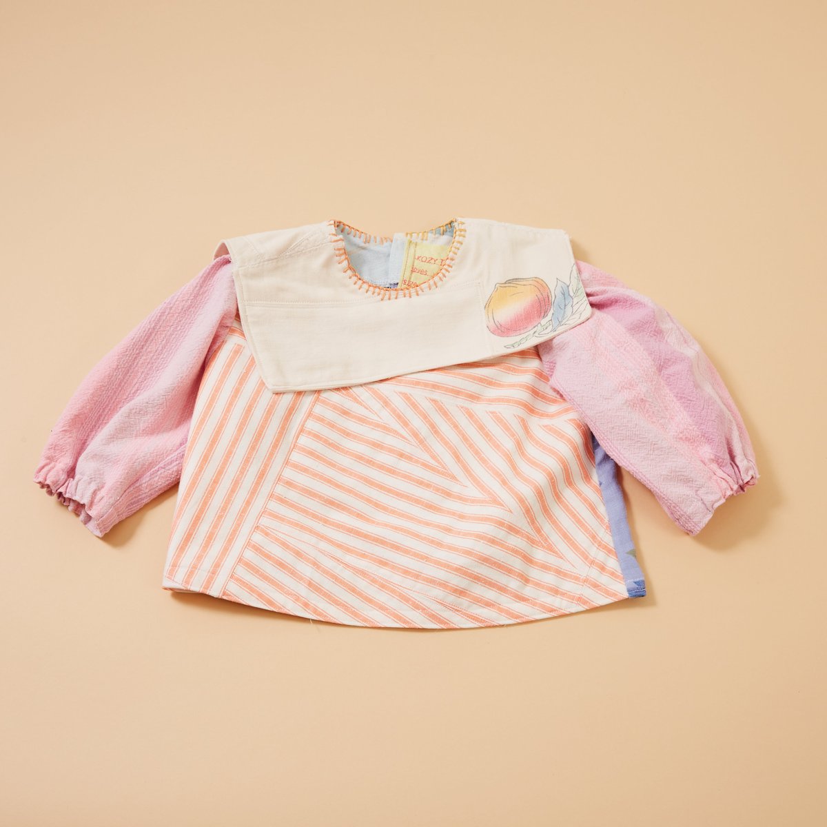 Image of Clown Blouse Peaches and Stripes