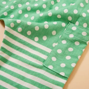 Image of Polka Dot Border Stripe Pant