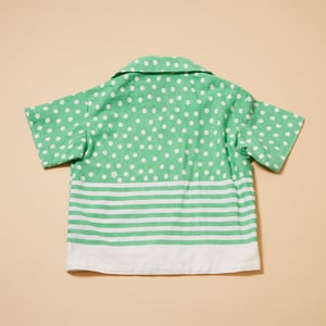 Image of Polka Dot Border Stripe Bowling Shirt