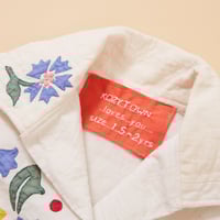 Image 3 of Appliqué Bowling Shirt - Blue Flower Collar 