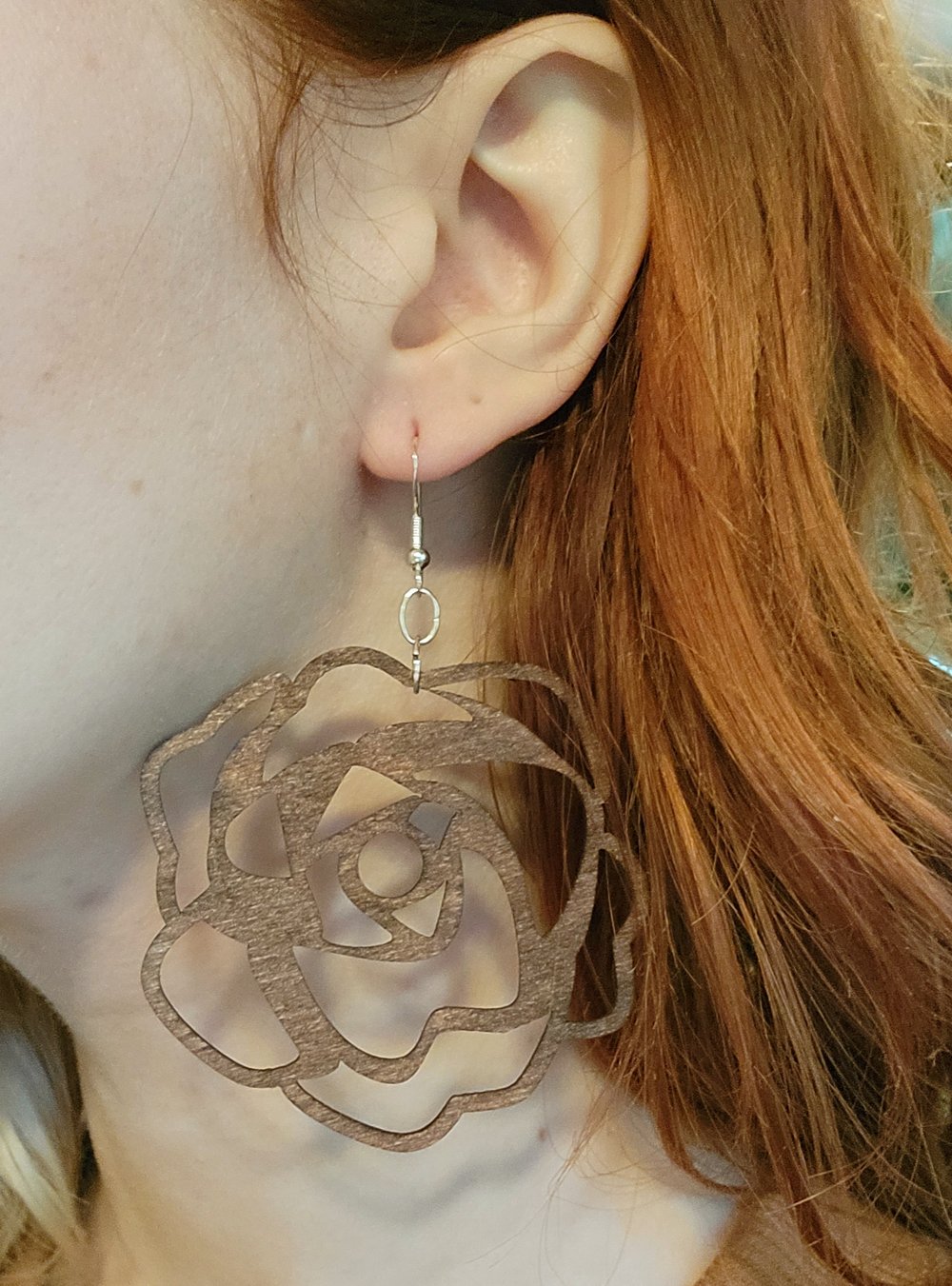 Image of Spiral wood earrings