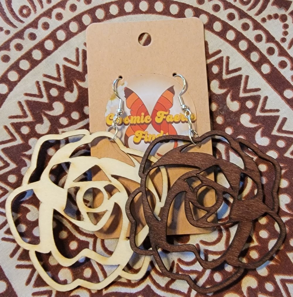 Image of Spiral wood earrings