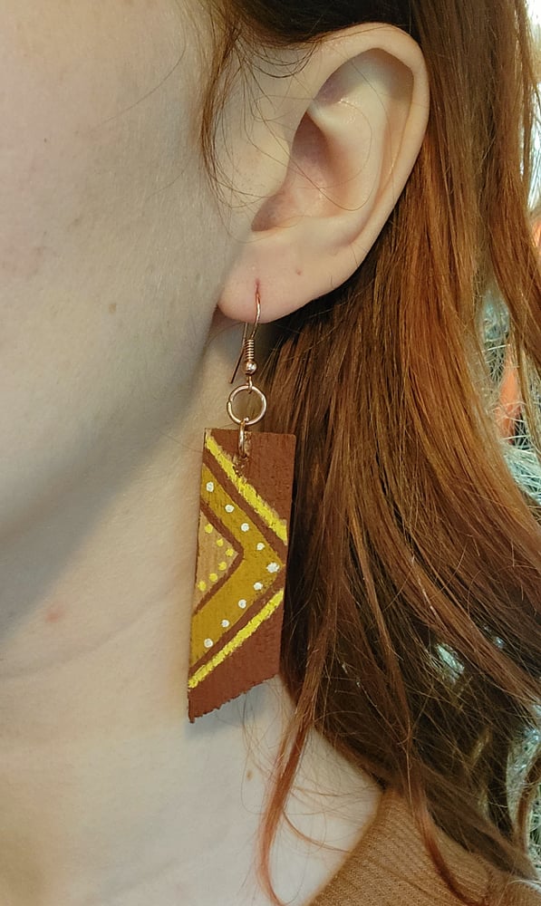 Image of Painted wood earrings