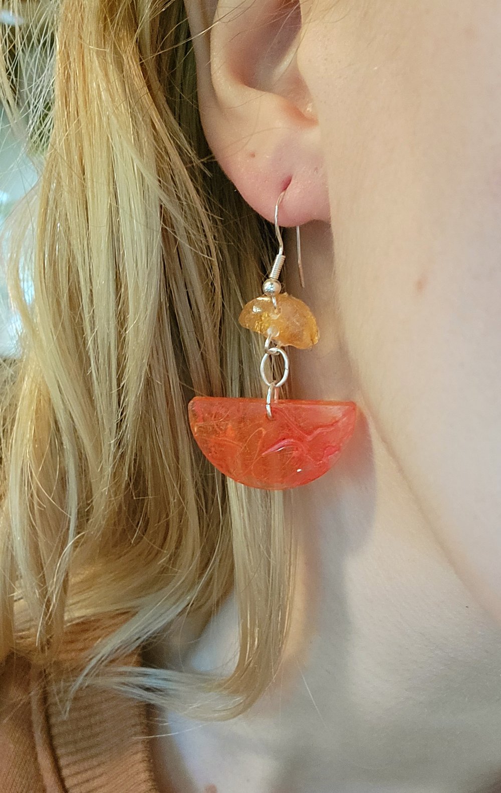 Image of Half moon resin earrings