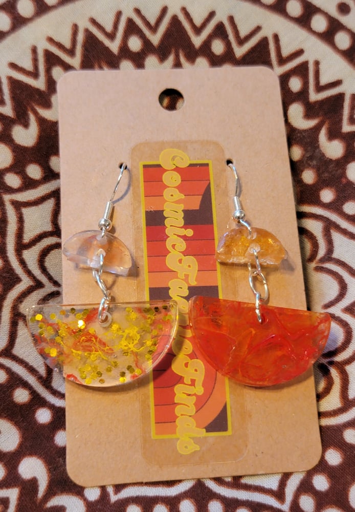 Image of Half moon resin earrings