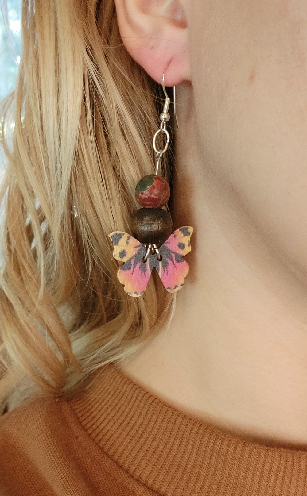 Image of Jade butterfly earrings (multiple color options)
