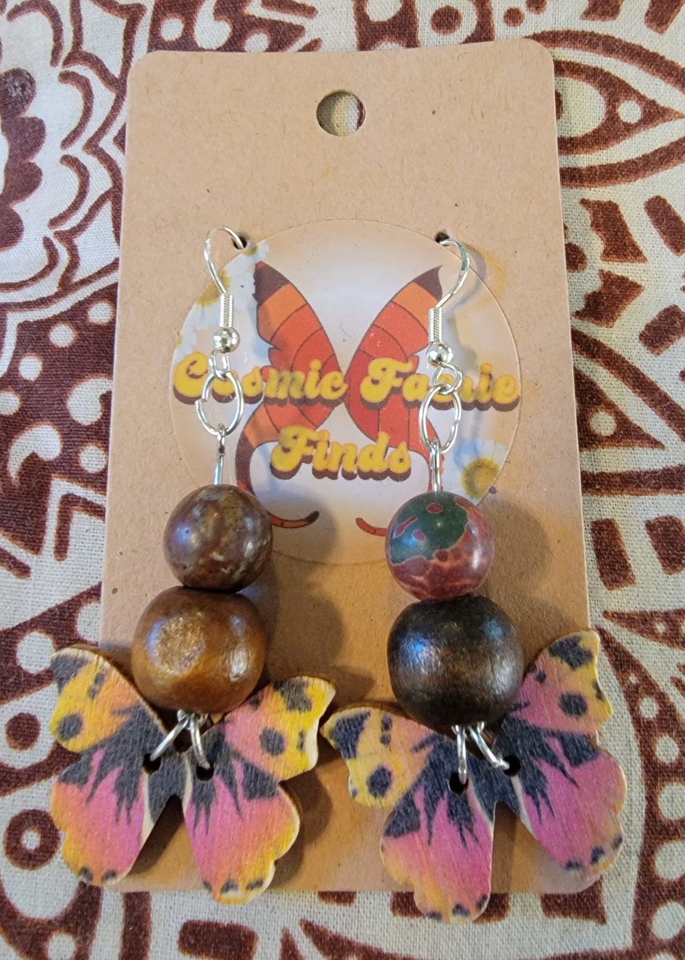 Image of Jade butterfly earrings (multiple color options)