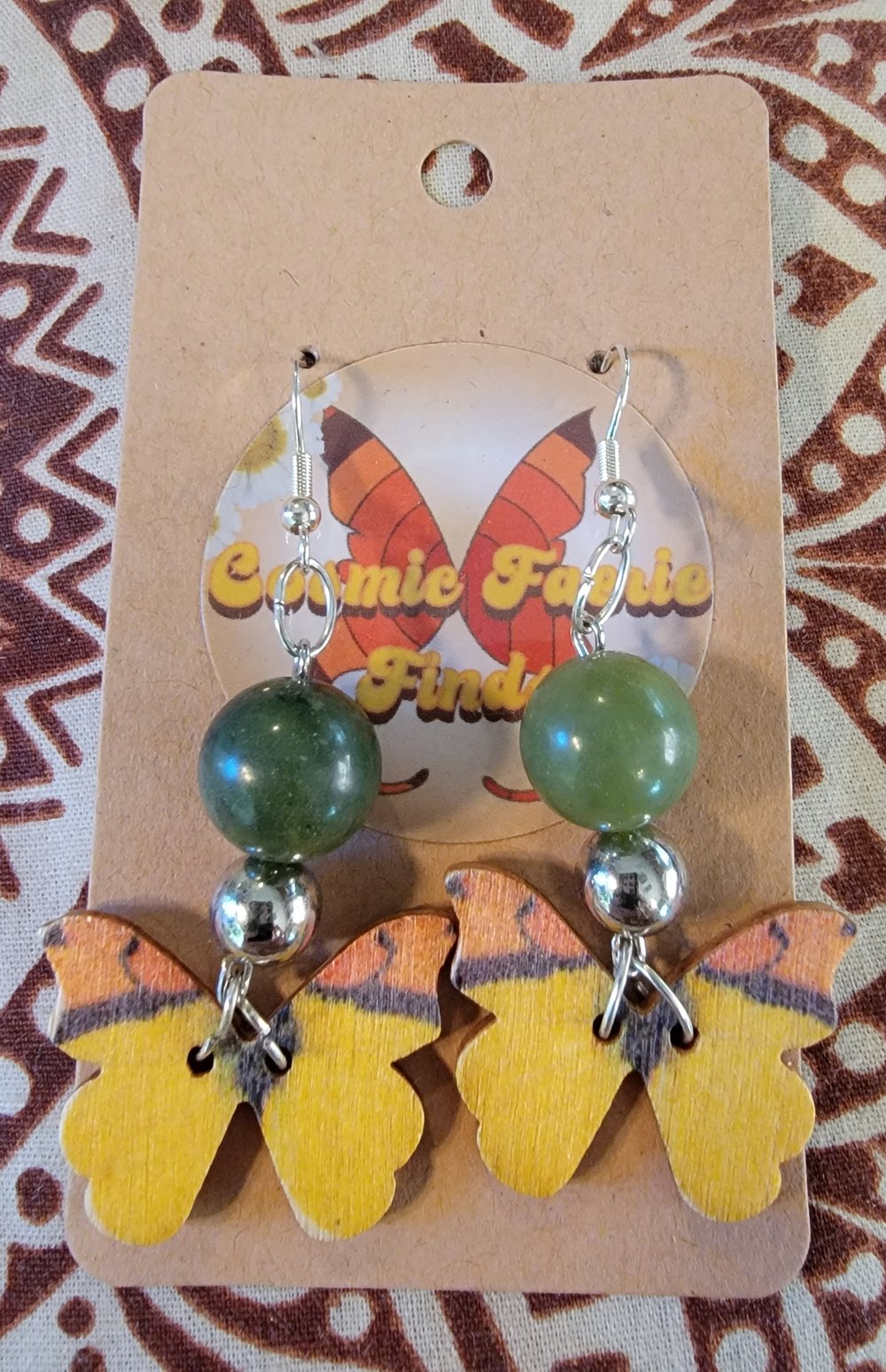 Image of Jade butterfly earrings (multiple color options)