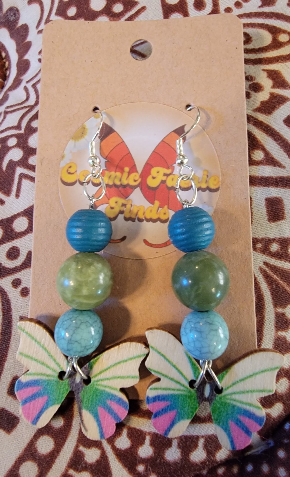 Image of Baby blue butterfly earrings 