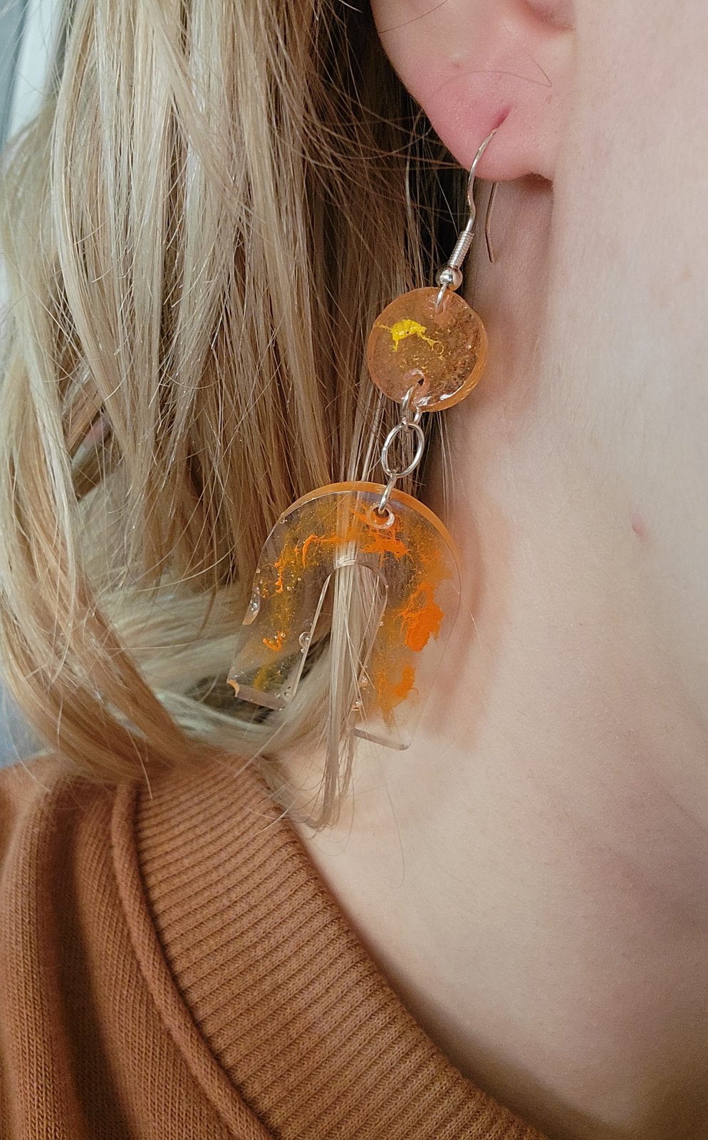 Resin acrylic sale earrings