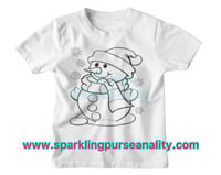 Image 2 of Youth Snowman Coloring Shirt Kit