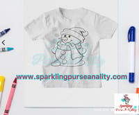 Image 3 of Youth Snowman Coloring Shirt Kit