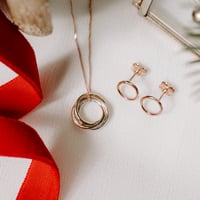 Image 1 of 9ct Rose Gold & Silver interlinked collection