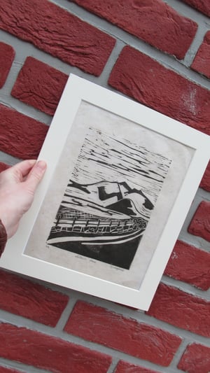 'Mountain Views' Linocut Print