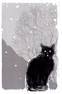 Image of Greeting card: Cat feigning frostbite