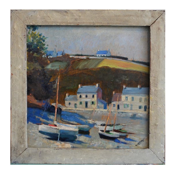 Image of Mid Century French 'Brittany Harbour'  Françoise Juvin (1926-2010) WAS £695