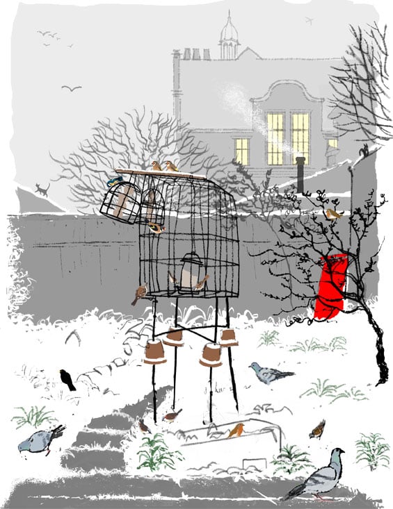 Greeting card: Deptford Garden in Snow