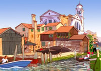 Image of Greeting card: Venice Boatyard