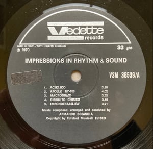 Image of ARMANDO SCIASCIA - Impressions In Rhythm & Sound (Vedette Records, 1970)