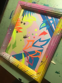 Image 2 of FRAMED PASTELS ARROW COLLAGE BY AKIT