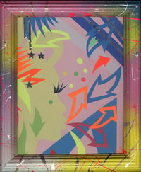 Image 1 of FRAMED PASTELS ARROW COLLAGE BY AKIT