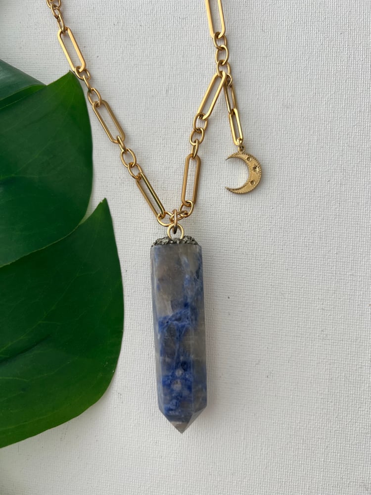 Image of JONNI • Soldalite & Moon Necklace