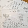 Handwritten TRAMPOLENE lyric sheet