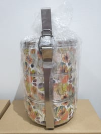 Image 2 of 3 tier tiffin carrier- Daisy flowers design