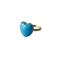 Image 2 of Large Victorian Heart Turquoise Ring