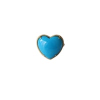 Image 3 of Large Victorian Heart Turquoise Ring