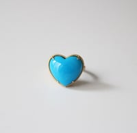 Image 1 of Large Victorian Heart Turquoise Ring