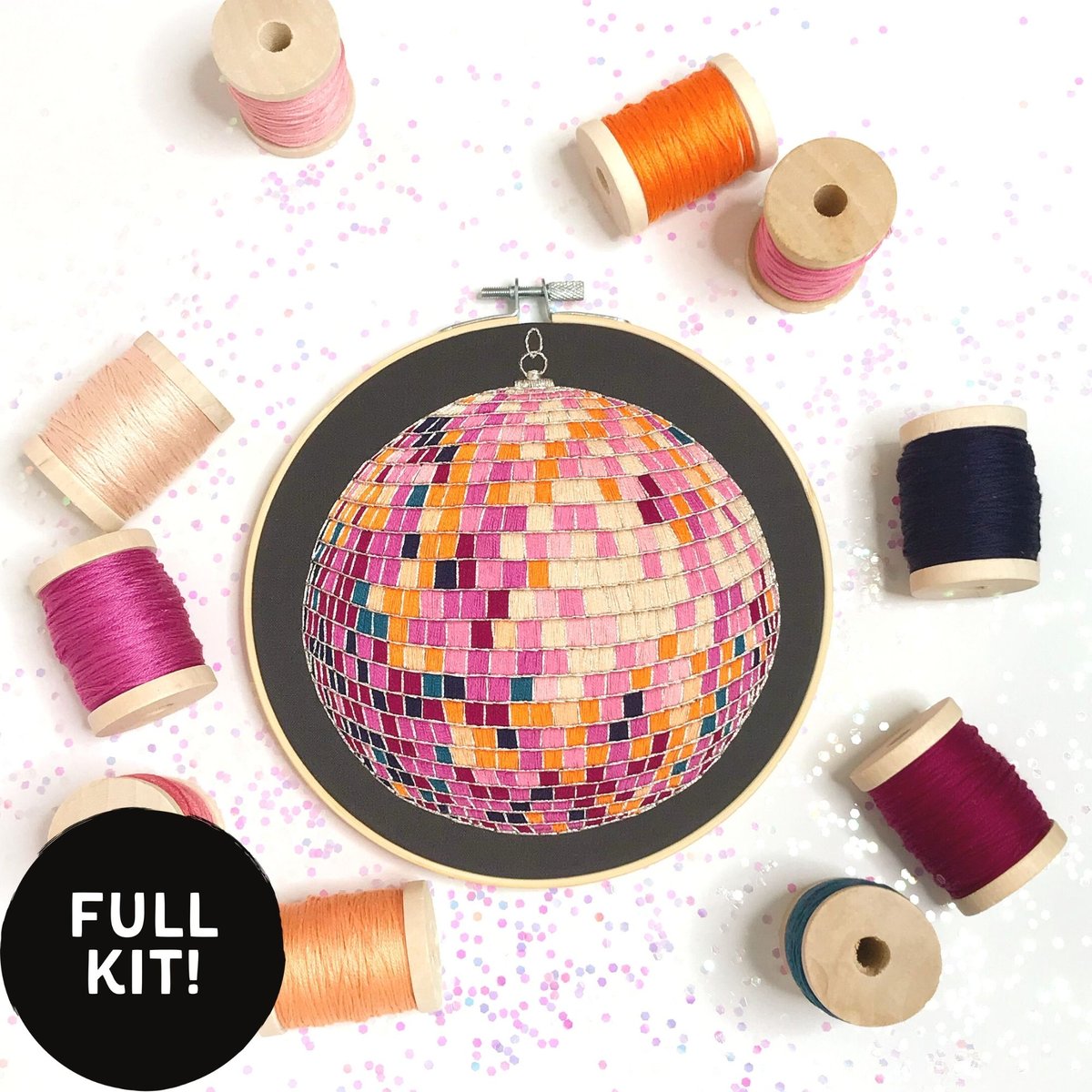 "Party!" - Disco Ball - Hand Embroidery FULL KIT 