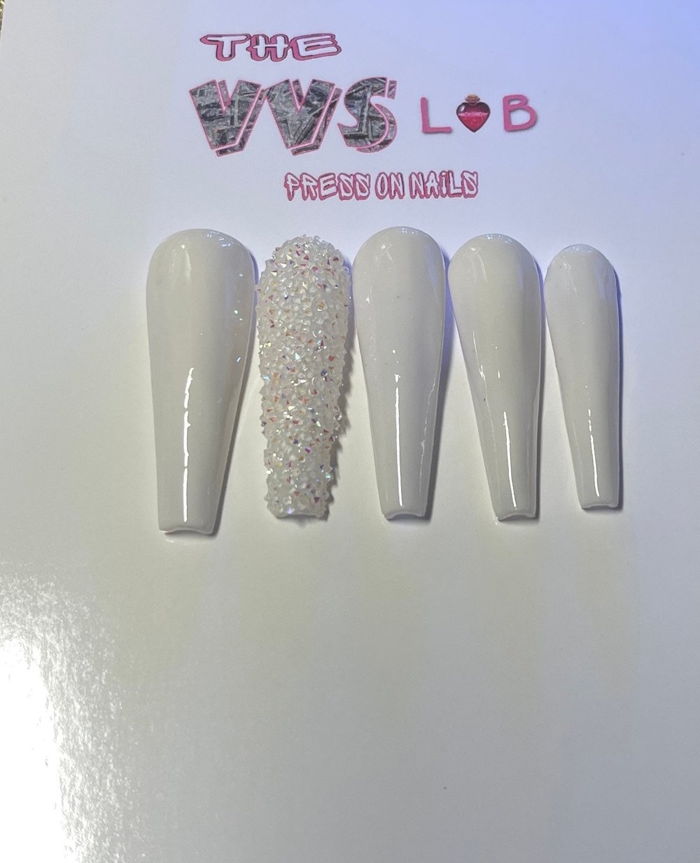 White Ice | Short-XXL Acrylic Press On Nails