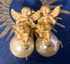 Golden Angel Faux Pearl Stud Earrings