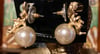 Golden Angel Faux Pearl Stud Earrings