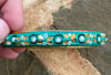 Vintage Turquoise and Gold Colored Bangle Bracelet